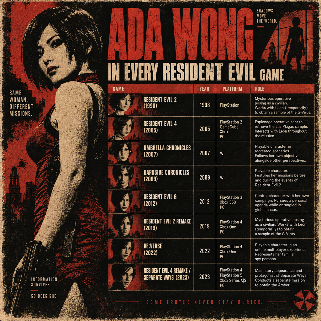 Ada Wong Games Timeline Table